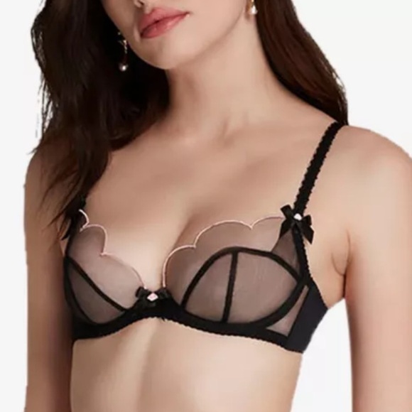 AGENT PROVOCATEUR Lorna scalloped mesh underwired bra size 34D - Picture 2 of 11